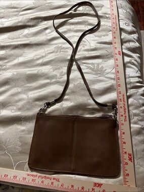 Men's Brown Leather Messenger Crossbody Bag - Slim Everyday Carry